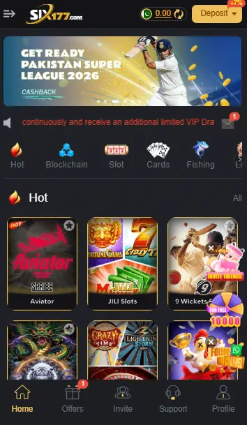 six 177 game dashboard image